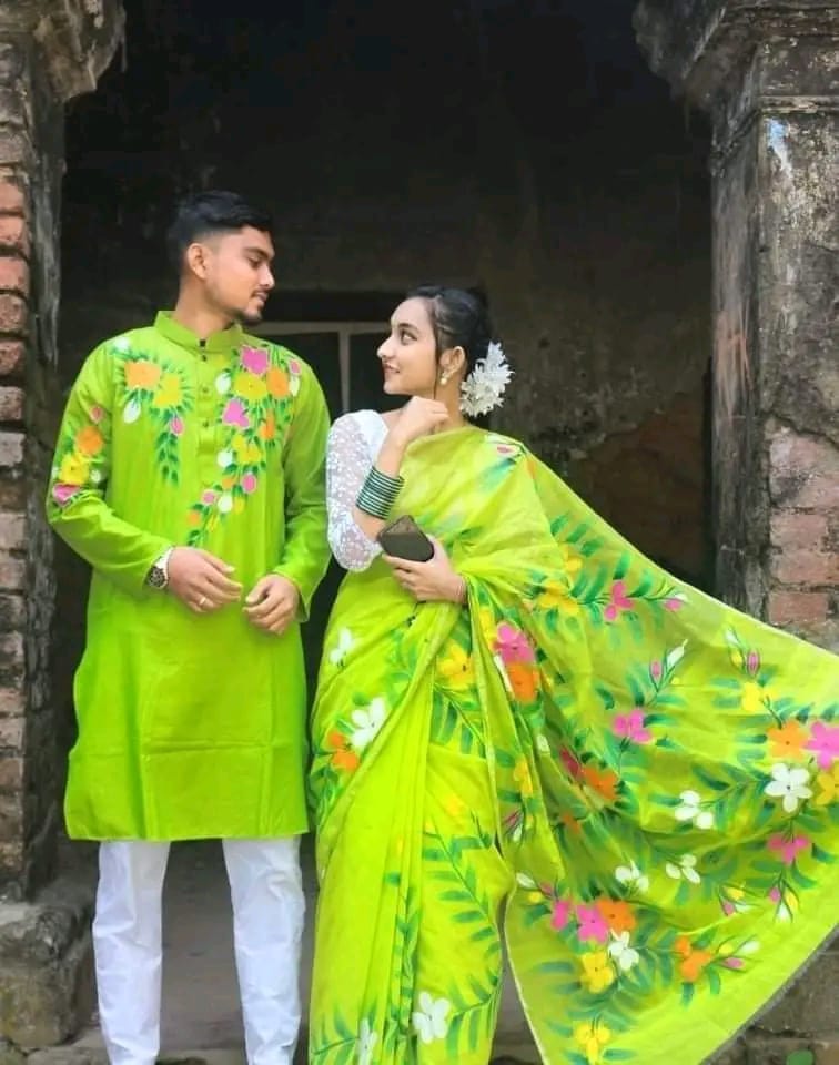 Handprint Couple Dress(sharee&punjabi)