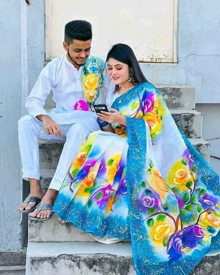 Handprint Couple Dress(sharee&punjabi)
